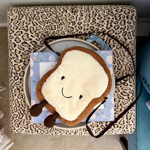 Jellycat Toast-Shaped Bag with Smiling Face